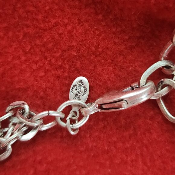 Premier Designs Silver Tone Three Strand Purple Silver Bead Coin 32" Necklace - Picture 16 of 16